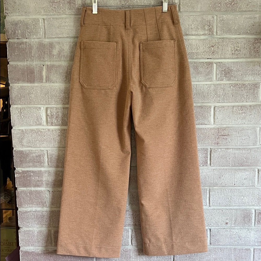 Maeve “the colette” crop Tan Wide-Leg Pants - Picture 2 of 4